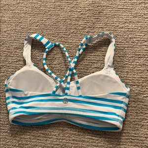 lululemon athletica Tops - blue and white stripped lulu sports bra size 2 lululemon athletica Tops - blue and white stripped lulu sports bra size 2